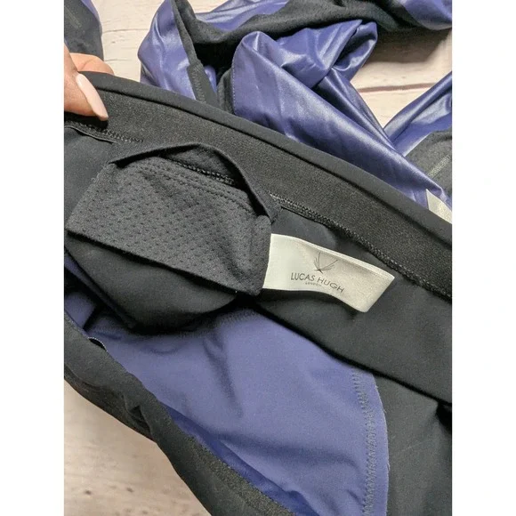 LUCAS HUGH LONDON Womens Med Blue Multicolor High Rise Leggings Leg Zip … - Picture 8 of 9